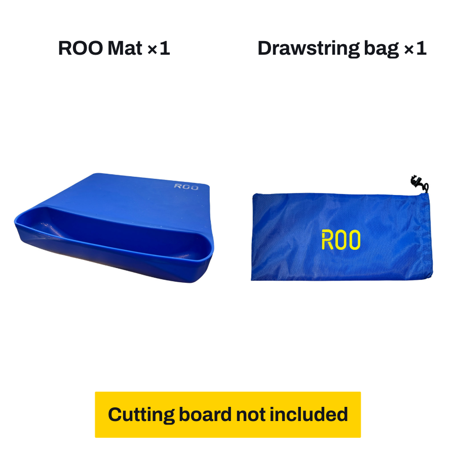What's included with the mat: one ROO mat and one drawstring bag